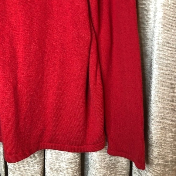 J Jill Red V Neck Pleated Back Sweater Size Small - Picture 14 of 16